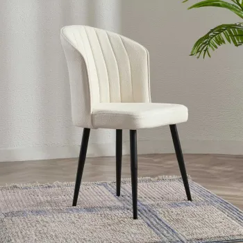 Set scaune 2 piese, Beckley, Rubi, Crem/Negru imagine