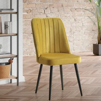 Set scaune 2 piese, Beckley, Vega, Galben/Negru imagine