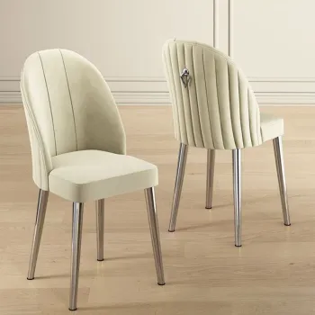 Set scaune 2 piese, Charlotte, Mara, Crem / Crom imagine