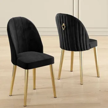 Set scaune 2 piese, Charlotte, Mara, Negru imagine