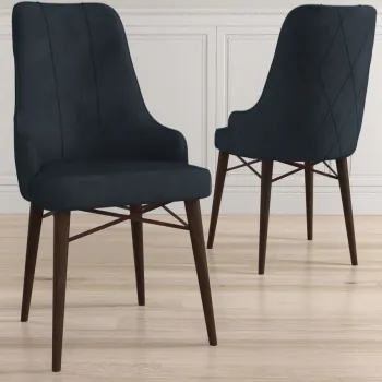 Set scaune 2 piese, Charlotte, Neta, Antracit/Maro imagine