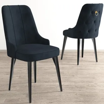 Set scaune 2 piese, Charlotte, Newa, Antracit / Negru imagine