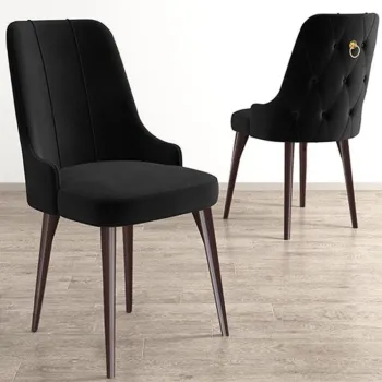 Set scaune 2 piese, Charlotte, Newa, Negru/Maro imagine