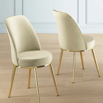 Set scaune 2 piese, Charlotte, Pefa, Crem / Aur imagine
