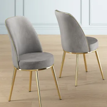 Set scaune 2 piese, Charlotte, Pefa, Gri / Auriu imagine