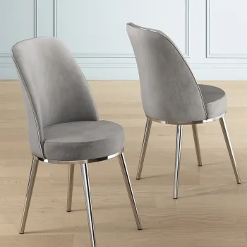 Set scaune 2 piese, Charlotte, Pefa, Gri/Crom imagine