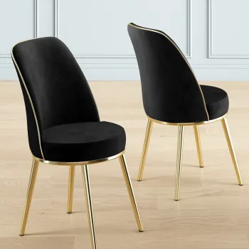 Set scaune 2 piese, Charlotte, Pefa, Negru imagine