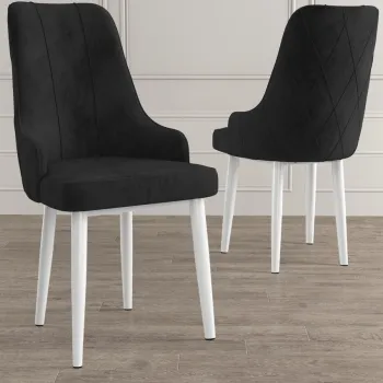 Set scaune 2 piese, Charlotte, Trex, Alb/Negru imagine