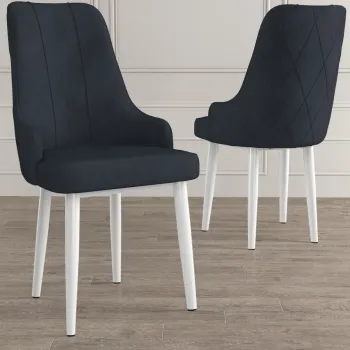 Set scaune 2 piese, Charlotte, Trex, Antracit/Alb imagine