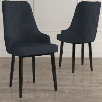 Set scaune 2 piese, Charlotte, Trex, Antracit / Negru imagine