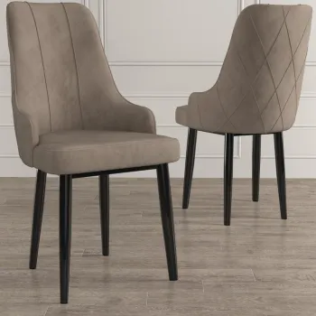 Set scaune 2 piese, Charlotte, Trex, Cappuccino / Negru imagine