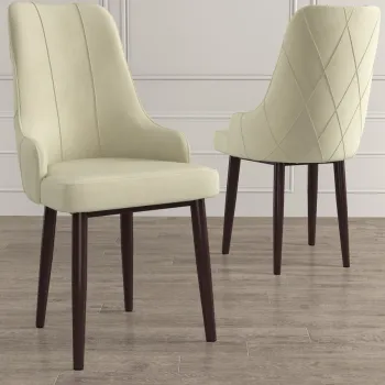 Set scaune 2 piese, Charlotte, Trex, Crem/Maro imagine