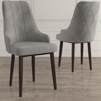 Set scaune 2 piese, Charlotte, Trex, Gri/Maro imagine