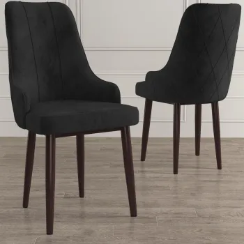 Set scaune 2 piese, Charlotte, Trex, Negru/Maro imagine