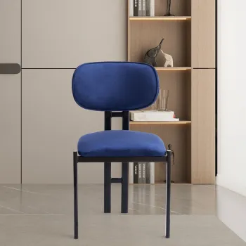 Set scaune 2 piese, Hanah Home, Muriz, Metal, Navy Blue / Black imagine