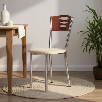 Set scaune 2 piese, Hanah Home, Polo, Metal, Maro / Crom imagine