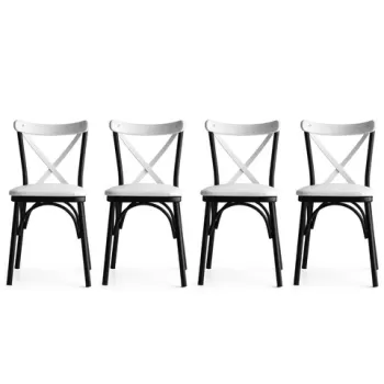 Set scaune (4 bucati), Nmobb , Ekol, Metal, Alb imagine