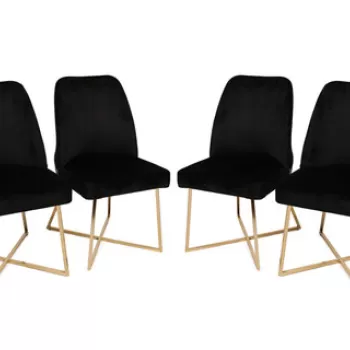 Set scaune (4 bucati), Nmobb , Madrid 133, Metal, Aur/Negru imagine