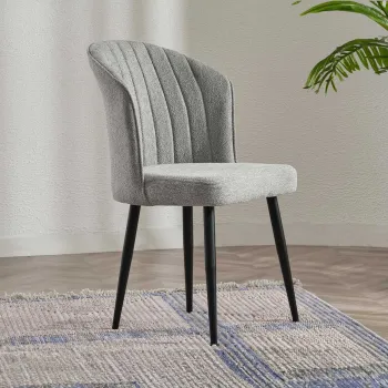 Set scaune 4 piese, Beckley, Rubi, Gri/Negru imagine