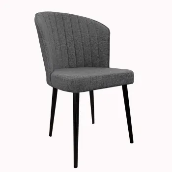 Set scaune 4 piese, Beckley, Rubi, Gri/Negru imagine