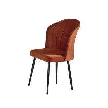 Set scaune 4 piese, Beckley, Rubi, Portocaliu/Negru imagine