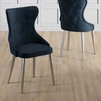 Set scaune 4 piese, Charlotte, Alpa, Antracit / Crom imagine