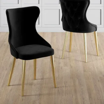 Set scaune 4 piese, Charlotte, Alpa, Negru imagine