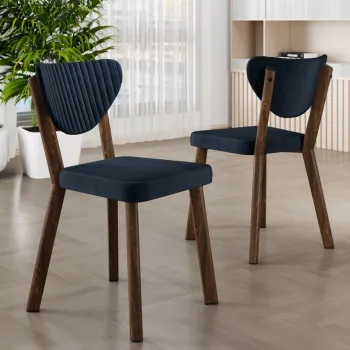 Set scaune 4 piese, Charlotte, Arfe, Antracit/Maro imagine