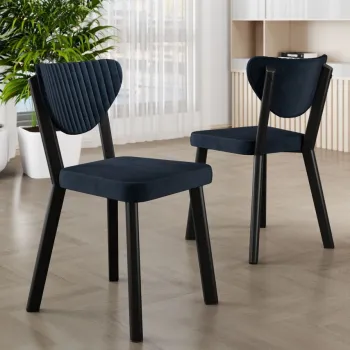 Set scaune 4 piese, Charlotte, Arfe, Antracit / Negru imagine