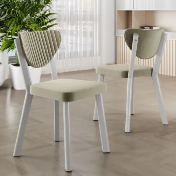 Set scaune 4 piese, Charlotte, Arfe, Crem/Alb imagine