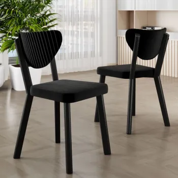 Set scaune 4 piese, Charlotte, Arfe, Negru imagine