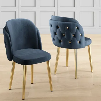 Set scaune 4 piese, Charlotte, Axle, Antracit / Aur imagine