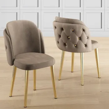 Set scaune 4 piese, Charlotte, Axle, Cappuccino / Aur imagine