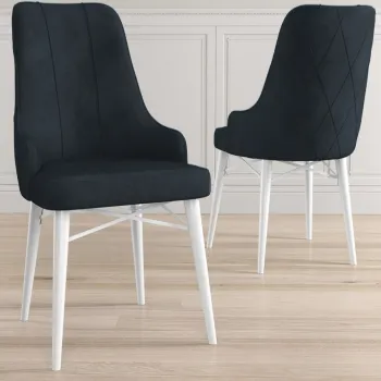 Set scaune 4 piese, Charlotte, Neta, Antracit/Alb imagine