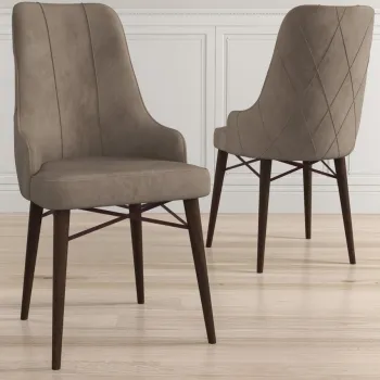 Set scaune 4 piese, Charlotte, Neta, Cappuccino/Maro imagine