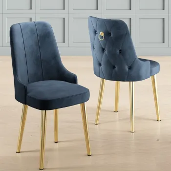 Set scaune 4 piese, Charlotte, Newa, Antracit / Aur imagine