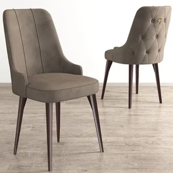 Set scaune 4 piese, Charlotte, Newa, Cappuccino/Maro imagine