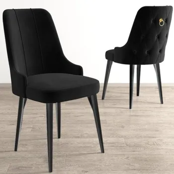 Set scaune 4 piese, Charlotte, Newa, Negru imagine