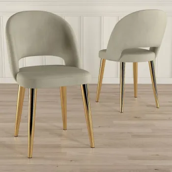 Set scaune 4 piese, Charlotte, Pane, Crem / Aur imagine