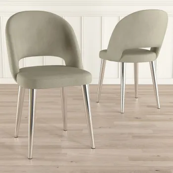 Set scaune 4 piese, Charlotte, Pane, Crem / Crom imagine