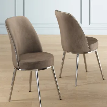 Set scaune 4 piese, Charlotte, Pefa, Cappuccino / Chrome imagine