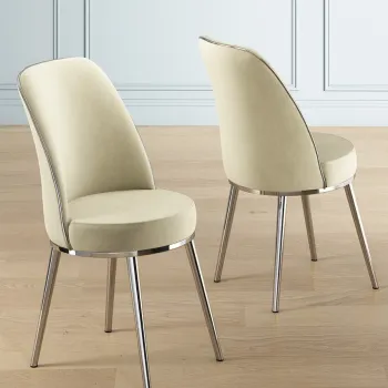 Set scaune 4 piese, Charlotte, Pefa, Crem / Crom imagine