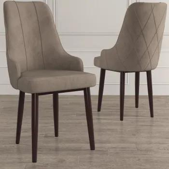 Set scaune 4 piese, Charlotte, Trex, Cappuccino/Maro imagine