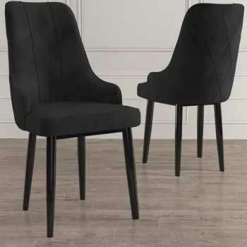 Set scaune 4 piese, Charlotte, Trex, Negru imagine