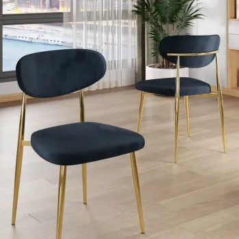 Set scaune 4 piese, Charlotte, Vina, Antracit / Aur imagine