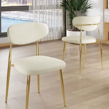 Set scaune 4 piese, Charlotte, Vina, Crem / Aur imagine