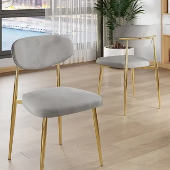 Set scaune 4 piese, Charlotte, Vina, Gri / Auriu imagine