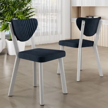 Set scaune (6 bucati), Charlotte, Arfe, Antracit/Alb imagine