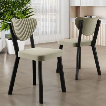 Set scaune (6 bucati), Charlotte, Arfe, Crem/Negru imagine