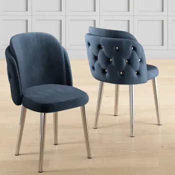 Set scaune (6 bucati), Charlotte, Axle, Antracit / Crom imagine